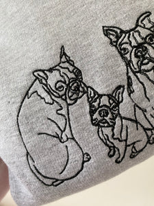 Imperfect Boston Terrier Sweatshirt - Size XL- Grey