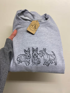 Embroidered Scottish terrier Sweater - Gifs for Scottie dog Lovers and owners