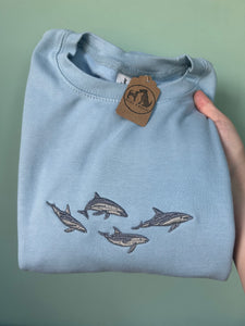 Dolphins Embroidered Sweatshirt - For marine life lovers