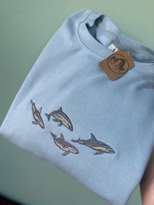Dolphins Embroidered Sweatshirt - For marine life lovers