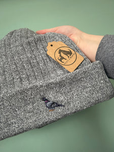Dinky Bird Beanie hat. The cutest mini dog embroidered beanie hat for bird lovers