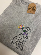 Load image into Gallery viewer, Dogs Flower Bunch T-Shirt- Various Breeds- Embroidered tee for dog lovers
