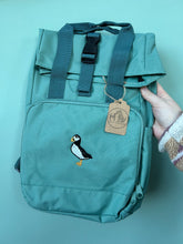 Load image into Gallery viewer, Colourful Bird Backpack for Bird Lovers and Owners- colourful embroidered compact rucksack for your adventures
