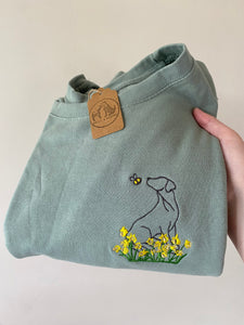 OUTLINE STYLE - Daffodil Dogs Sweatshirt - Embroidered sweater for dog lovers