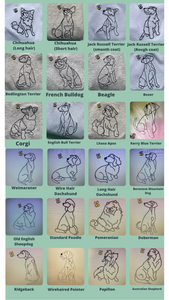 Spring Dog Breed Outline Backpack for Dog Lovers and Owners- colourful embroidered compact rucksack for your adventures