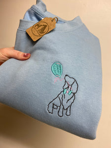 Dog Balloon Sweatshirt - Various Breeds- Embroidered sweater for dog lovers