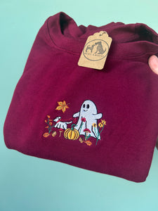 Autumn Dog Ghost Sweatshirt - For Halloween and cosy season.