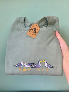 Seagull  Embroidered Sweatshirt - Gull  gifts for sea gull lovers.