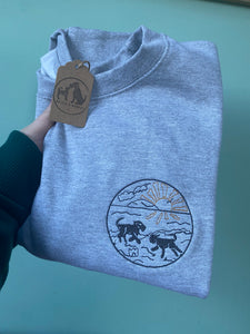 Dog Beach Sweatshirt - Embroidered sweater for dog and beach lovers