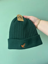 Load image into Gallery viewer, Dinky Bird Beanie hat. The cutest mini dog embroidered beanie hat for bird lovers
