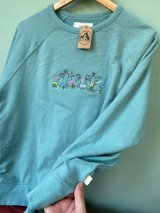 PRE-LOVED - Spring Puppies sweatshirt - Teal