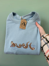 Load image into Gallery viewer, Sea Otter Embroidered Sweatshirt - Gifts for otter lovers
