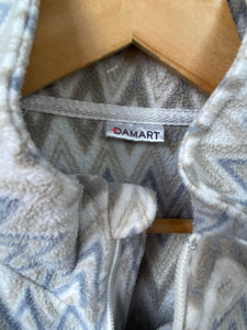 PRE-LOVED - Full Colour Puppy Flowers Fleece - zig zag pattern