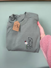 Load image into Gallery viewer, OUTLINE STYLE - Dog Ladybird Daisy Sweatshirt - Embroidered sweater for dog lovers
