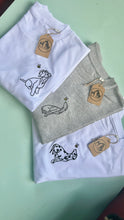 Load image into Gallery viewer, OUTLINE STYLE- Spring Dogs T-Shirt- Embroidered organic cotton tee for dog lovers
