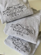 Load image into Gallery viewer, Walkies Club Dogs embroidered Sweatshirt / Hoodie for dog lovers
