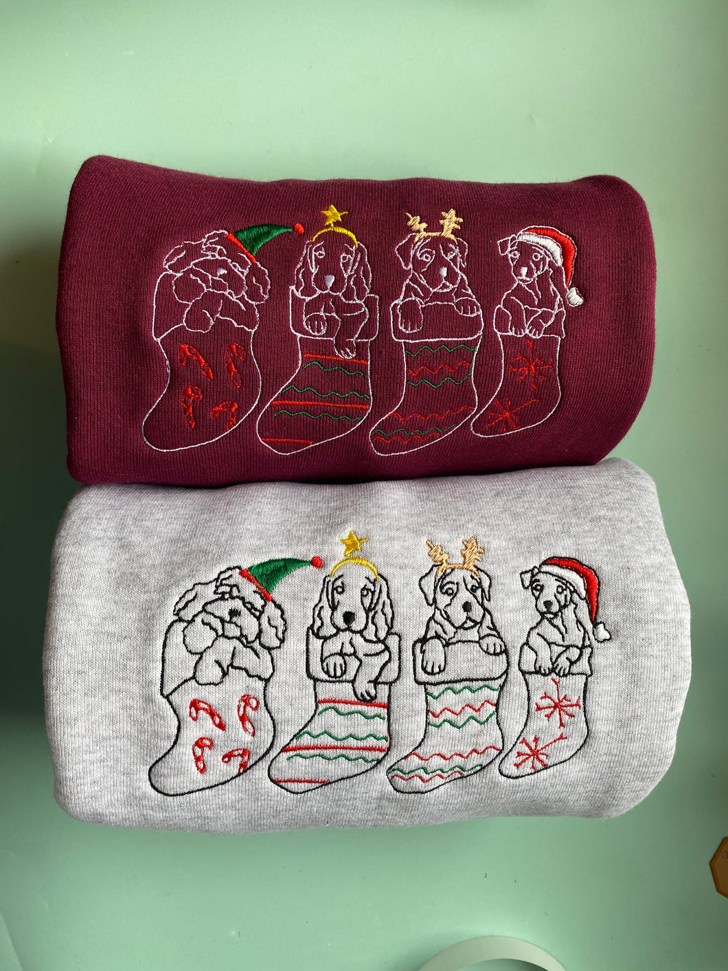 Christmas Puppy Stocking Sweatshirt - Festive dogs sweater for dog lovers