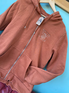 PRE-LOVED - Here to Pet all the Dogs -  Zip Up Hoodie - Orange