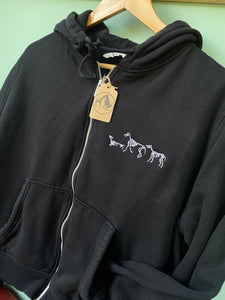 PRE-LOVED - Dog Skeleton Hoodie- black