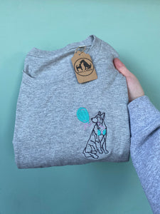 Dogs Balloon T-Shirt- Embroidered tee for dog lovers