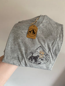 Adventure Collie Dogs T-Shirt GREY