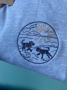 Dog Beach T-Shirt - Embroidered tee for dog lovers and beach worshippers