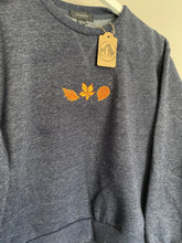 Load image into Gallery viewer, PRE-LOVED  blue autumn leaves sweatshirt
