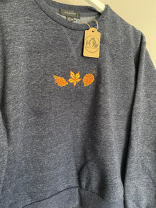PRE-LOVED  blue autumn leaves sweatshirt