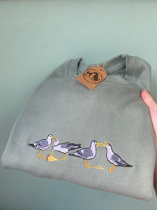 Seagull  Embroidered Sweatshirt - Gull  gifts for sea gull lovers.