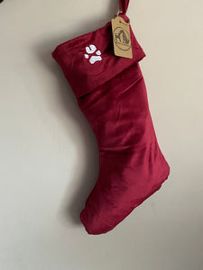 Red Stocking with paw print