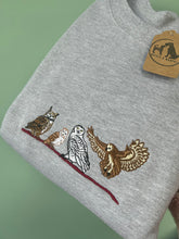 Load image into Gallery viewer, Embroidered Owl Sweatshirt - Barn Owl, Snowy Owl, Horned Owl, Tawny Owl
