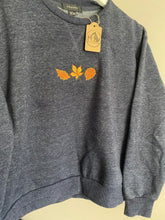 Load image into Gallery viewer, PRE-LOVED  blue autumn leaves sweatshirt
