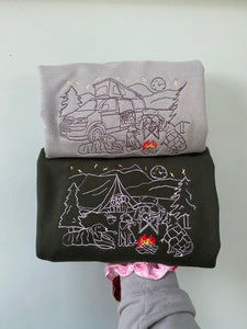 Camping / Campervan Dogs Sweatshirt for dog lovers and adventurers