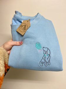 Dog Balloon Sweatshirt - Various Breeds- Embroidered sweater for dog lovers