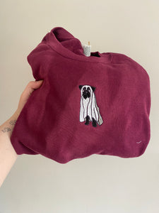 IMPERFECT Halloween Ghost Sweatshirt - Burgundy / XL