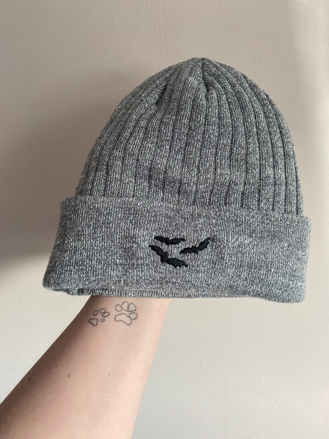 Bats Embroidered Beanie Hat- spooky Halloween beanie