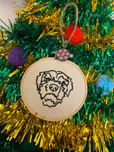 Load image into Gallery viewer, Custom Embroidered Mini Hoop Christmas Bauble/ Tree Decoration
