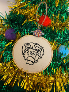 Custom Embroidered Mini Hoop Christmas Bauble/ Tree Decoration