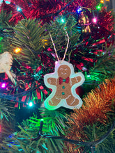 Load image into Gallery viewer, Ready to Ship Embroidered Mini Hoop and Felt shape Christmas Bauble/ Tree Decoration
