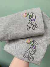 Load image into Gallery viewer, Dogs Flower Bunch T-Shirt- Various Breeds- Embroidered tee for dog lovers
