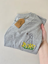 Load image into Gallery viewer, OUTLINE STYLE- Daffodil Dogs T-Shirt- Embroidered tee for dog lovers
