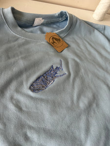 IMPERFECT whale Shark Sweatshirt - Sky Blue - M