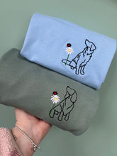 Load image into Gallery viewer, OUTLINE STYLE - Dog Ladybird Daisy Sweatshirt - Embroidered sweater for dog lovers
