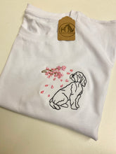 Load image into Gallery viewer, Dogs Cherry Blossom T-Shirt- Various Breeds- Embroidered tee for dog lovers

