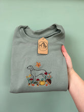 Load image into Gallery viewer, SILHOUETTE STYLE - Autumn Woodland Dogs Sweatshirt - various breeds- Embroidered sweater for dog lovers
