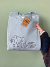 Load image into Gallery viewer, Embroidered Elephant Family Sweatshirt for Elephant Lovers
