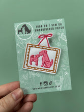 Load image into Gallery viewer, Dog Frame Embroidered Sew on / Iron on Patch - For up-cycling projects.

