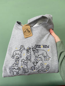 Yee Haw - Dogs Disco Cowgirl / Cowboy Sweatshirt for dog and cowgirl lovers