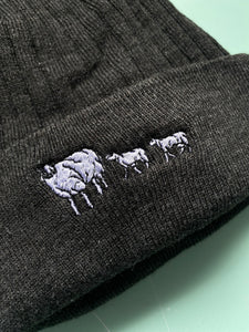 Sheep embroidered Beanie Hat- cute animal beanie