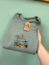 Load image into Gallery viewer, SILHOUETTE STYLE - Autumn Woodland Dogs Sweatshirt - various breeds- Embroidered sweater for dog lovers
